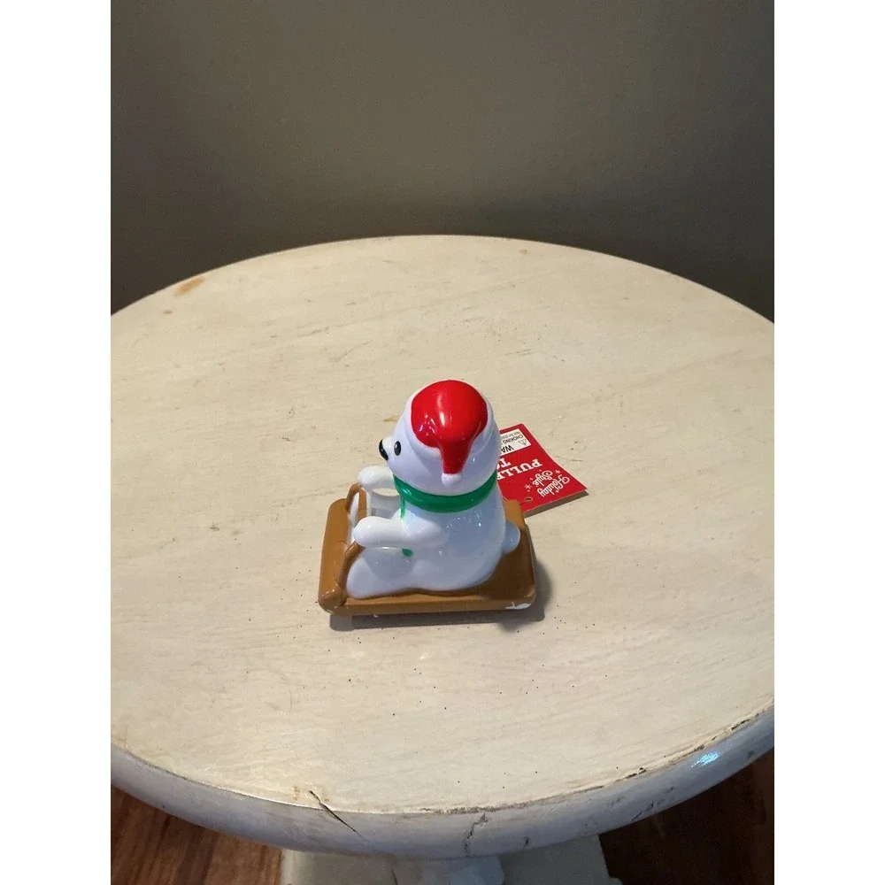 Holiday Style Polar Bear Pullback‎ Toy Sled Christmas Kids Fun